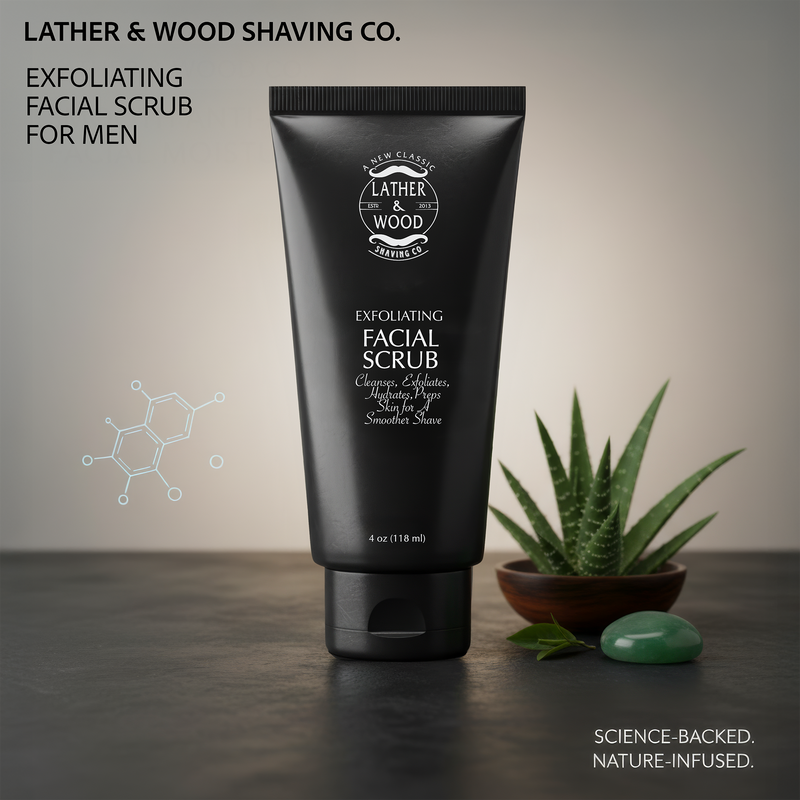 Lather & Wood Shaving Co Exfoliating Face Scrub Men Grooming, Health