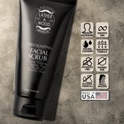 Lather & Wood Shaving Co Exfoliating Face Scrub Men Grooming, Health