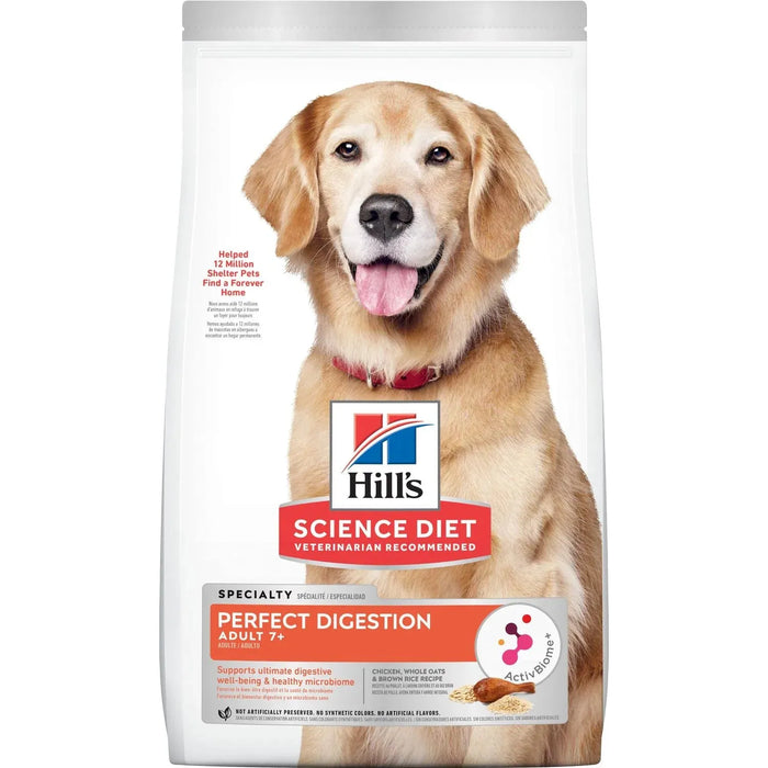 Hardypaw Hill'S Science Diet Adult 7+ Perfect Digestion Chicken Dry Dog Food, 3.5 Lb. Bag