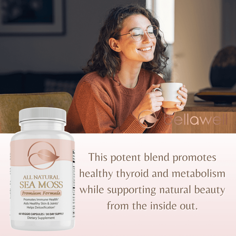 Bellawell Health Sea Moss Superfood for Women's Wellness Capsules Misty Rose