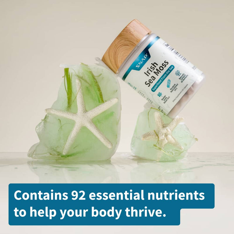 Snap Supplements Irish Sea Moss with Iodine Energy Support - Buy 3, Get 2 FREE! hidden