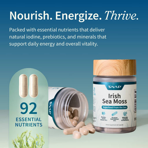 Snap Supplements Irish Sea Moss with Iodine Energy Support
