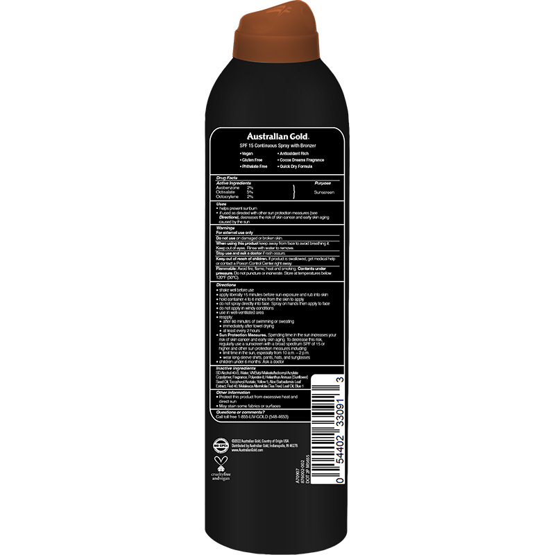 Australian Gold Australian Gold SPF 15 Continuous Spray Bronzer 6 Oz Skin Care