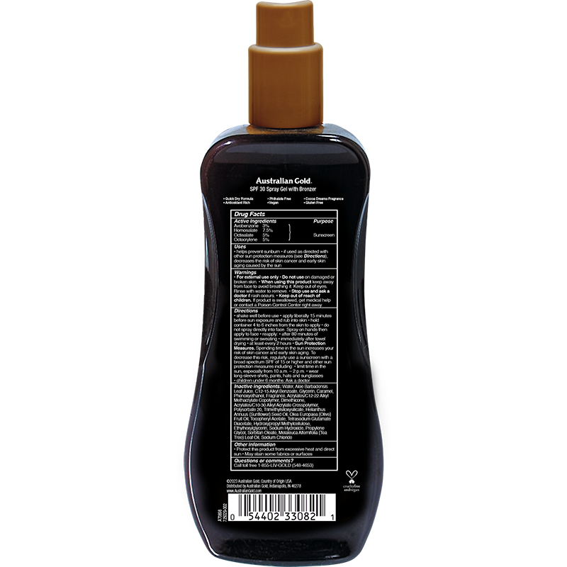 Australian Gold Australian Gold SPF 30 Spray Gel Bronzer 8 fl oz Skin Care