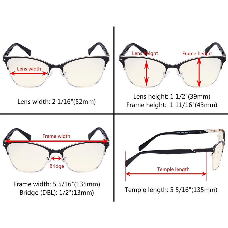 eyekeeper.com Blue Light Blocking Glasses Browline Eyeglasses LX19037-BB40 Eyeglasses