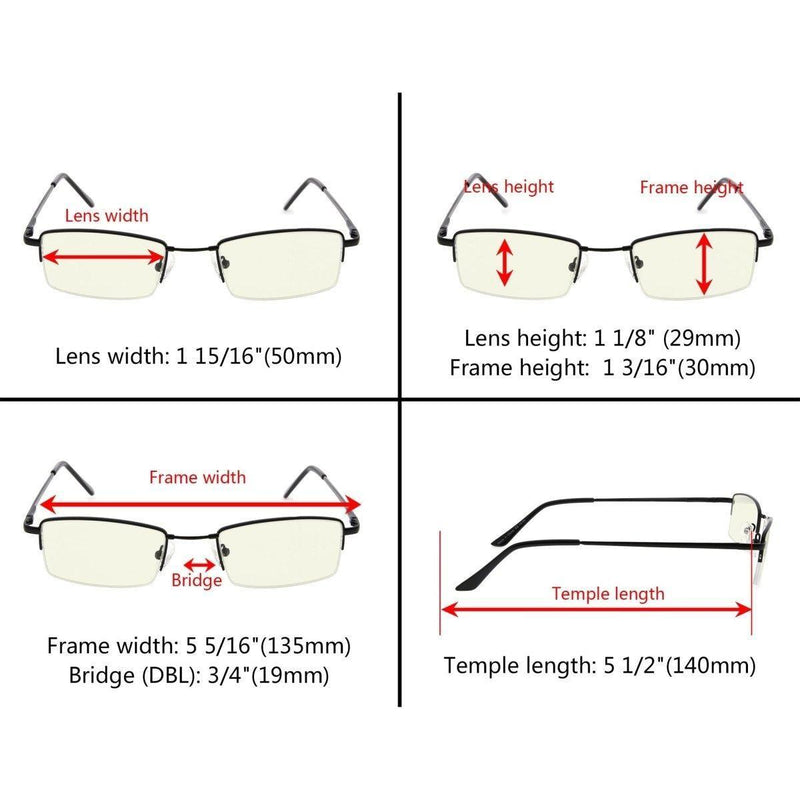 eyekeeper.com Semi-Rimless Blue Light Filter Reading Glasses CG1708 Eyeglasses