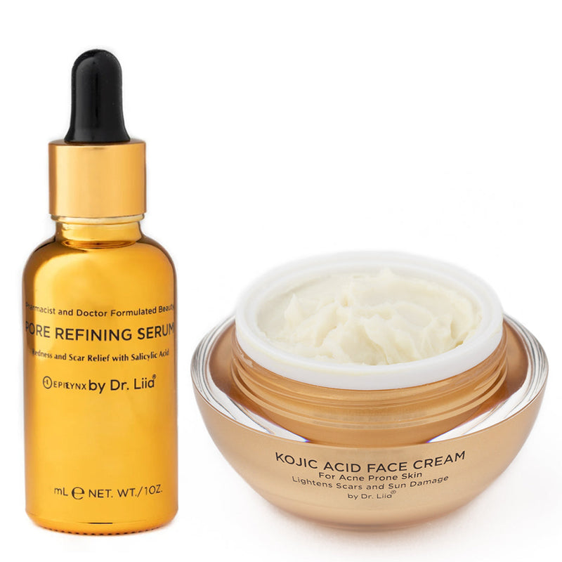 EpiLynx Pore Refining & Brightening Kojic Acid Skincare Set – Vegan, Hypoallergenic Duo