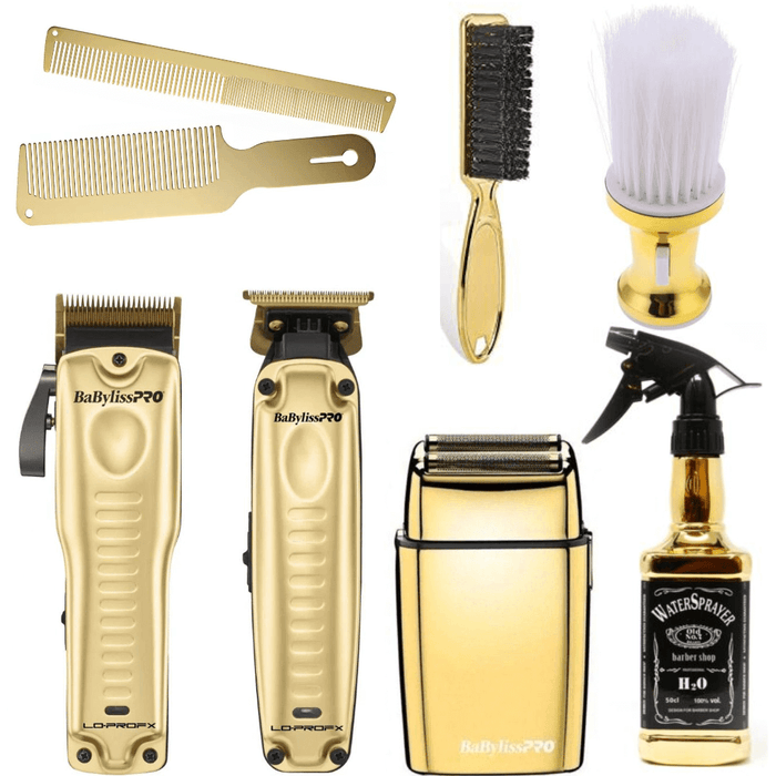 Babylisspro Gold Lo-Profx Clipper Fx8010G & Trimmer Fx707G2 & Double Foil Shaver Fxfs2G Combo Set + 5 Pcs Free Gift