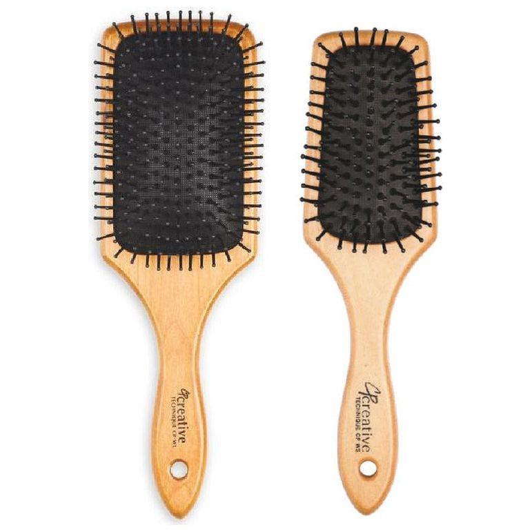 Creative Pro Hair Tools Eco-Friendly Wood Paddle Nylon Hair Brush Hair Brush