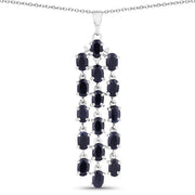 Bids.com 7.68 Carat Genuine Blue Sapphire .925 Sterling Silver Pendant Pendants