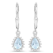 Bids.com 2.00 Carat Genuine Blue Topaz and White Topaz .925 Sterling Silver Jewelry Set Jewelry Sets