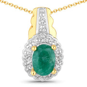 Bids.com 1.71 Carat Dyed Emerald and White Topaz .925 Sterling Silver Jewelry Set Jewelry Sets