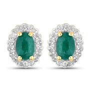 Bids.com 1.71 Carat Dyed Emerald and White Topaz .925 Sterling Silver Jewelry Set Jewelry Sets