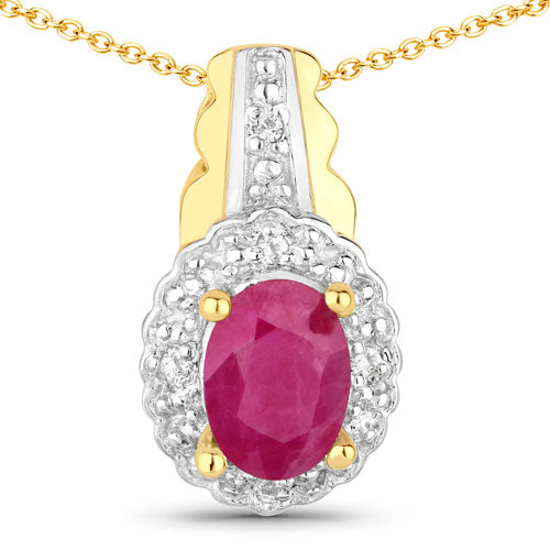 Bids.com 1.94 Carat Genuine Johnson Ruby and White Topaz .925 Sterling Silver Jewelry Set Jewelry Sets