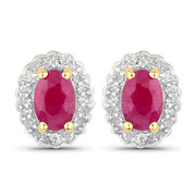 Bids.com 1.94 Carat Genuine Johnson Ruby and White Topaz .925 Sterling Silver Jewelry Set Jewelry Sets
