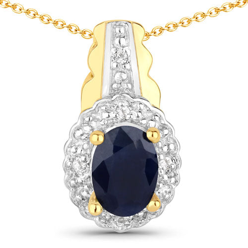 Bids.com 1.96 Carat Genuine Black Blue Sapphire and White Topaz .925 Sterling Silver Jewelry Set Jewelry Sets