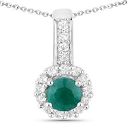 Bids.com 1.81 Carat Dyed Emerald and White Topaz .925 Sterling Silver Jewelry Set Jewelry Sets
