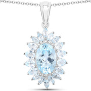 Bids.com 19.18 Carat Genuine Blue Topaz .925 Sterling Silver 3 Piece Jewelry Set (Ring, Earrings, and Pendant w/ Chain) Jewelry Sets