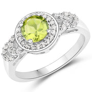 Bids.com 2.68 Carat Genuine Peridot and White Topaz .925 Sterling Silver Jewelry Set Jewelry Sets