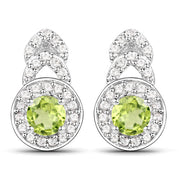 Bids.com 2.68 Carat Genuine Peridot and White Topaz .925 Sterling Silver Jewelry Set Jewelry Sets