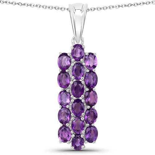 Bids.com 8.32 Carat Genuine Amethyst .925 Sterling Silver Jewelry Set Jewelry Sets