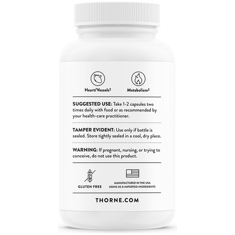Thorne Thorne Berberine Dietary Supplement 1000 mg 60 Capsules Dietary Supplement White Smoke