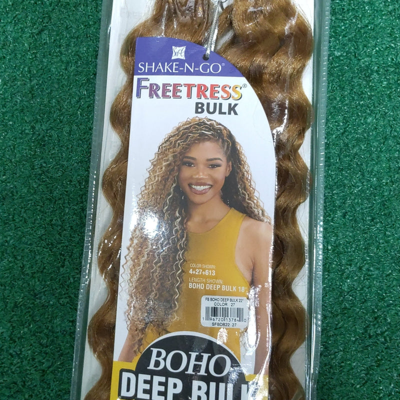 VIP Extensions Shake N Go Freetress Synthetic Braid - BOHO DEEP Bulk 22 (27) Hair Extension