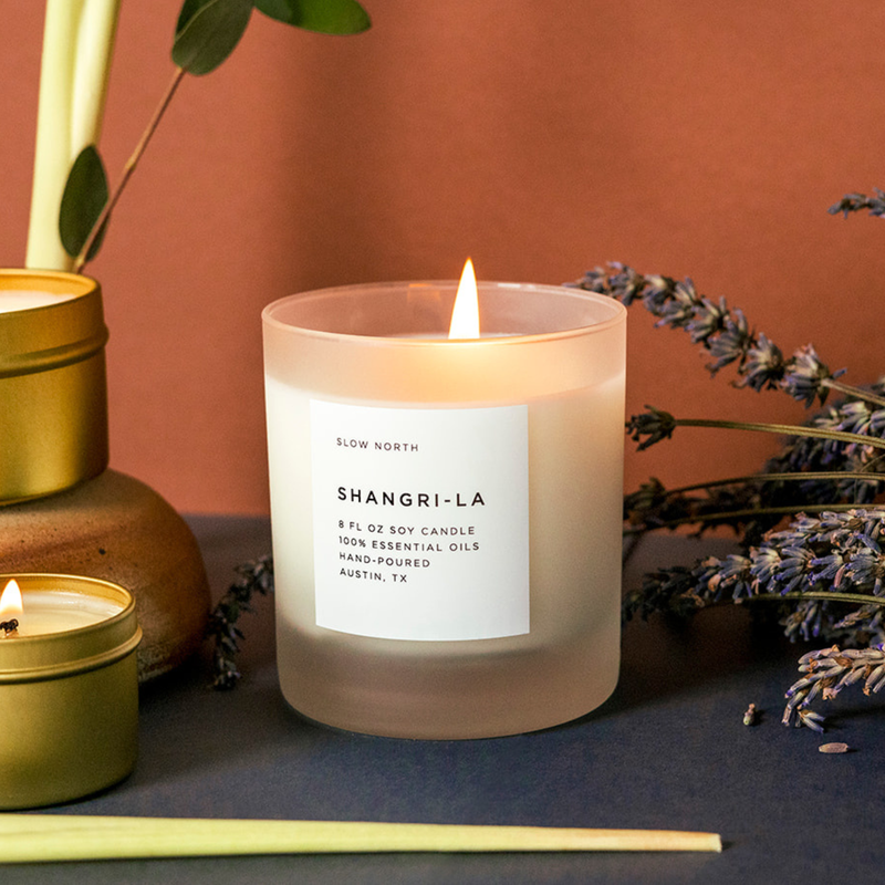 Slow North Shangri-La - Signature Candle (Eucalyptus + Lavender + Lemongrass) Frosted Candles