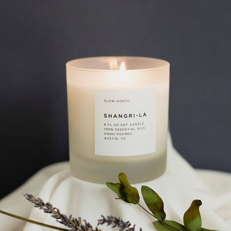 Slow North Shangri-La - Signature Candle (Eucalyptus + Lavender + Lemongrass) Frosted Candles
