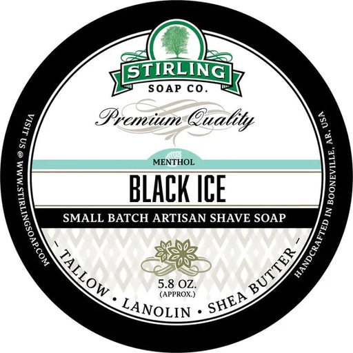 Stirling Soap Co. Black Ice Shave Soap Jar 5.8 oz