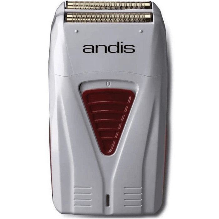 Andis Professional Corded T-Outliner® T-Blade Trimmer #04710 & Cordless Titanium Foil Shaver #17235, Flat Top Comb, Thin Water Spray, Fade Brush, Combo Set