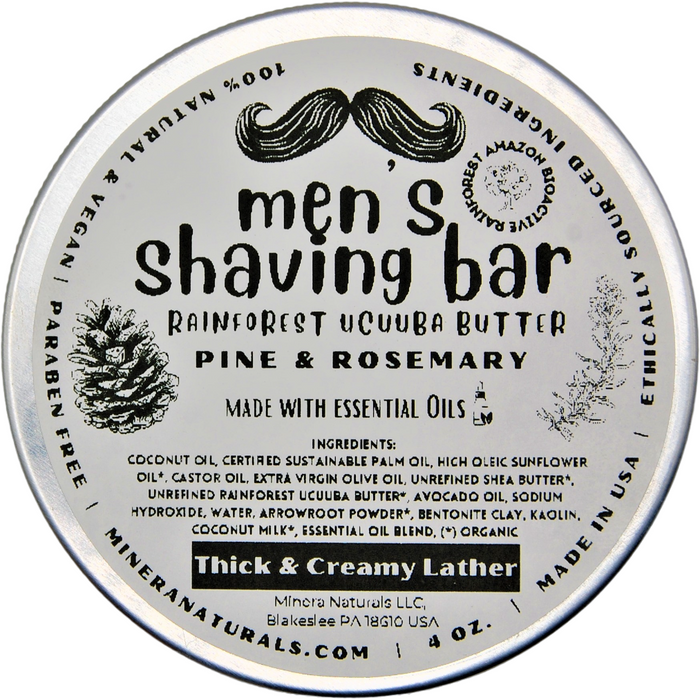 Mineranaturals Men'S Shaving Bar Pine & Rosemary