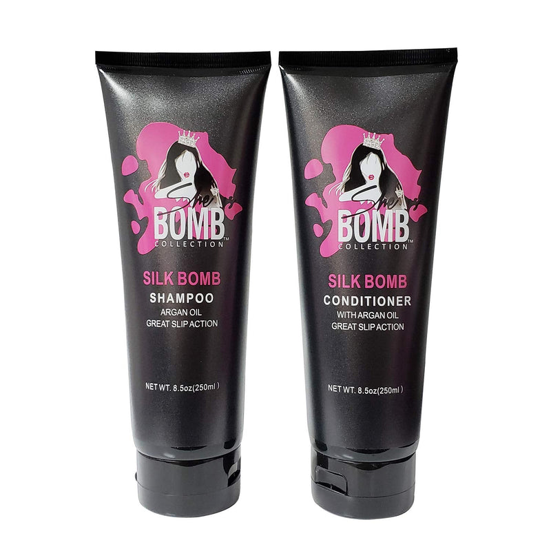 VIP Extensions She Is Bomb  SILK BOMB SHAMPOO AND CONDITIONER 8.5 OZ Hair Styling Products