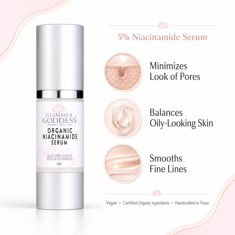 Glimmer Goddess® Organic Skin Care Organic Niacinamide Serum 5% – Pore Minimizer & Anti-Aging Treatment Face Serums White Smoke Default Title