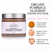 Glimmer Goddess® Organic Skin Care Organic Pumpkin Flaxseed Enzyme Face Mask – Brightening & Tightening Mask for Glowing Skin Skin Care Masks & Peels White Smoke 2 oz.