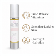 Glimmer Goddess® Organic Skin Care Organic Vitamin A Microcaps Night Cream – Brightening Anti-Aging Treatment Face Moisturizers White Smoke Pump bottle