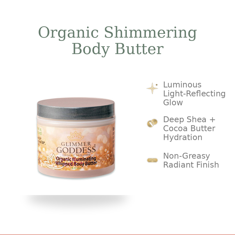 Glimmer Goddess® Organic Skin Care Organic Shimmer Body Butter – Radiant, Deep Hydration Body Butters White Smoke Diamond / Bold Glow - Level 3