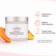 Glimmer Goddess® Organic Skin Care Organic Papaya Pineapple Enzyme Face Mask – Gentle Exfoliating Treatment Skin Care Masks & Peels White Smoke 2 oz. / Wash Off,4 oz. / Wash Off