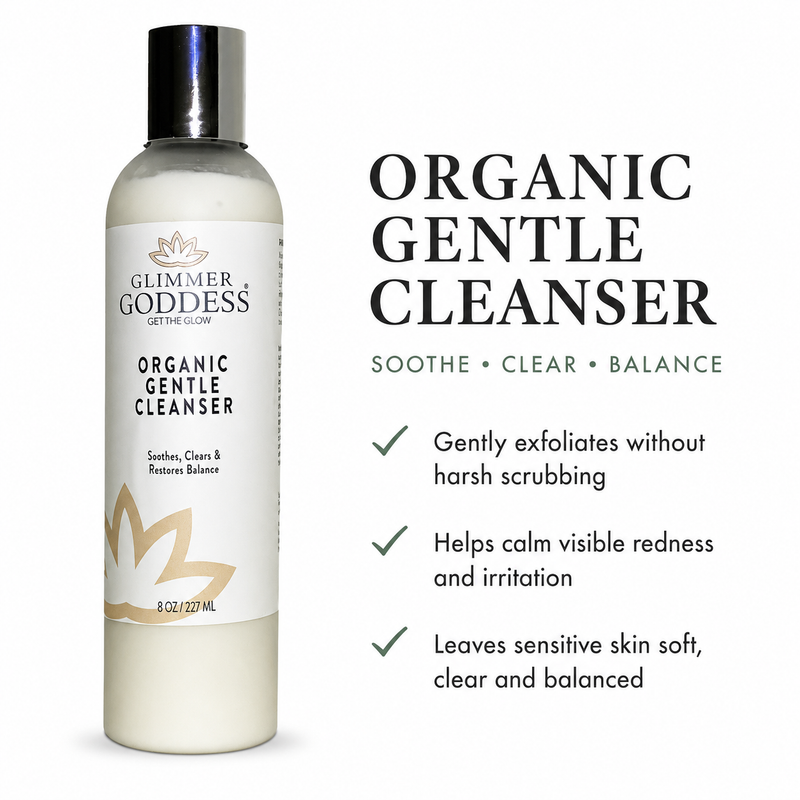 Glimmer Goddess® Organic Skin Care Organic Sensitive Skin Cleanser – Gentle AHA Face Wash Facial Cleansers White Smoke Default Title