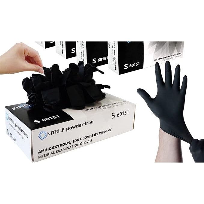 Mill's Beauty Supply Disposable Powder Free Nitrile Gloves, Black Hair Accessories