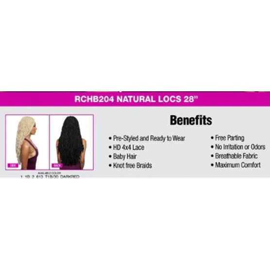 Mill's Beauty Supply Mane Concept 4" HD Deep Braid Lace Front Wig Natural Locs, 28 in Wigs