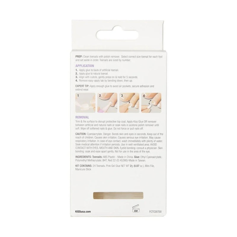 Mill's Beauty Supply Kiss Brand Gel Fantasy Toenails White Nail Products