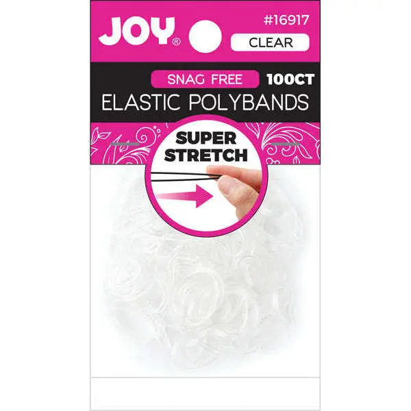 Mill's Beauty Supply Joy Elastic Clear Polybands, 100ct Rubber Bands