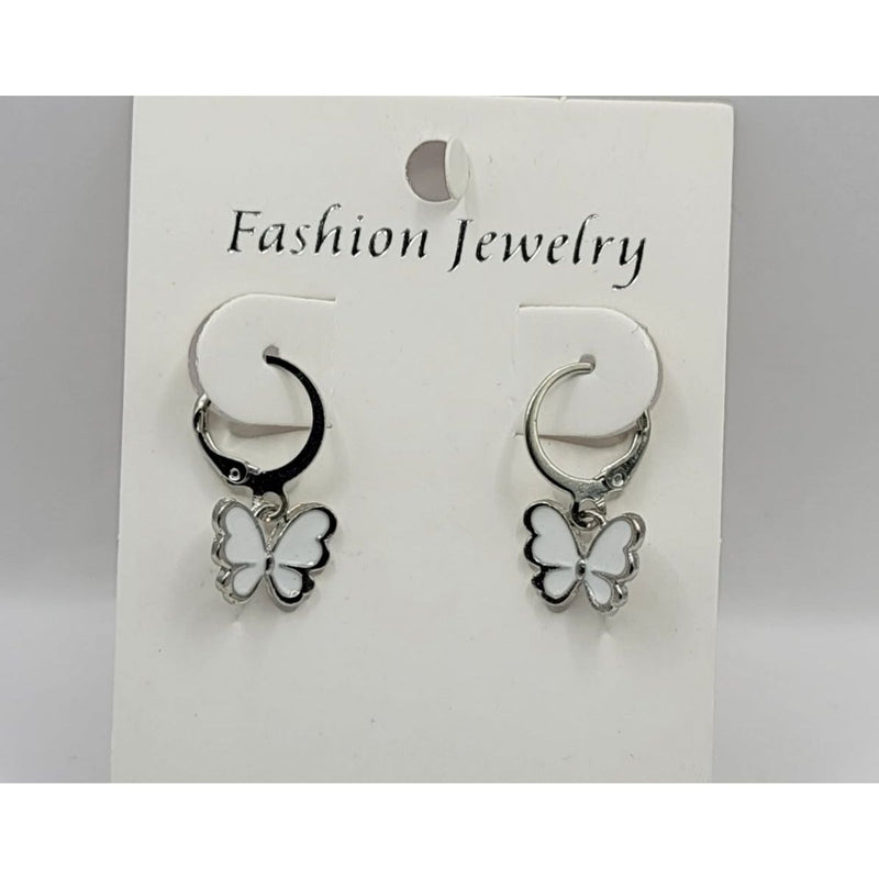 Mill's Beauty Supply Fashion Jewelry-Silver Wht Btrfly Body Jewelry