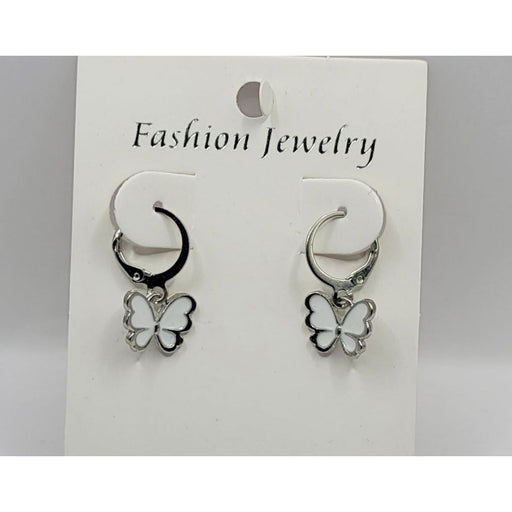 Mill's Beauty Supply Fashion Jewelry-Silver Wht Btrfly Body Jewelry