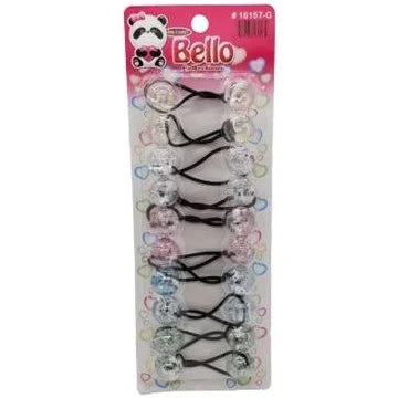 Mill's Beauty Supply Bello Assorted Glitter Ponytail Holders Hair Accessories