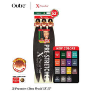 Mill's Beauty Supply Outre X-Pression Pre-Stretched Ultra Braid 3X Pack - 52" Hair Extensions