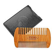 Mill's Beauty Supply Viking Revolution Wooden Beard Comb & Case, (1pc) Hair Comb
