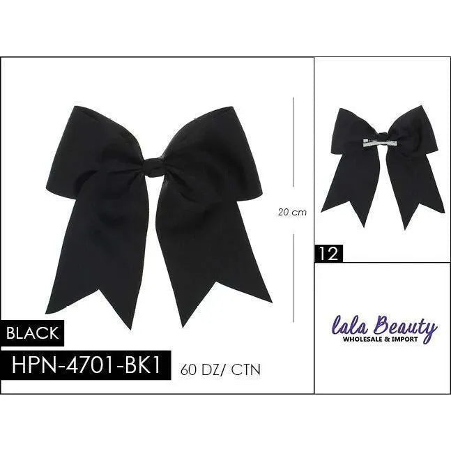 Mill's Beauty Supply Large Cheer Bow-Black Hair Accessories