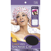 Mill's Beauty Supply Qfitt Large Vinyl Shower Cap- Dots #182 Hair Accessories